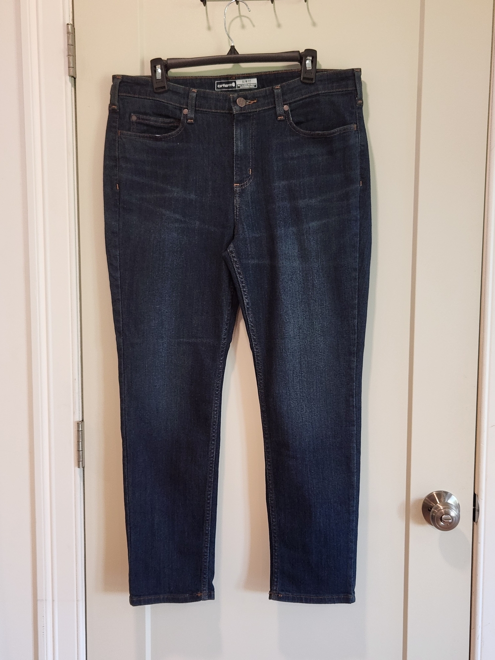 Carhartt Women's Dark Blue Slim-Straight Jeans 16 Short